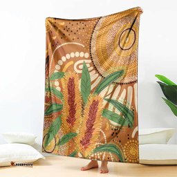 Australia Bottlebrush Blanket Callistemon Aussie Native Flowers Indigenous Art LT14