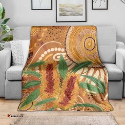 Australia Bottlebrush Blanket Callistemon Aussie Native Flowers Indigenous Art LT14