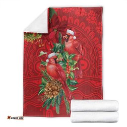 Aussie Red Cardinal Blanket Aboriginal Inspired Christmas LT9