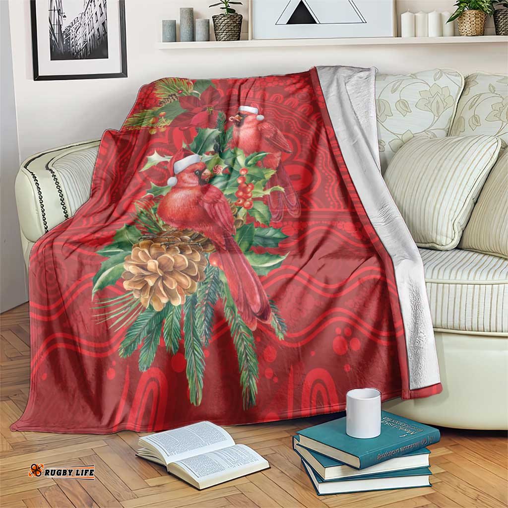 Aussie Red Cardinal Blanket Aboriginal Inspired Christmas LT9
