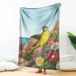 Australia Rock Parrot Blanket Pigface Carpobrotus Rocky Island Vibes LT14