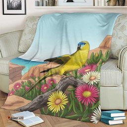 Australia Rock Parrot Blanket Pigface Carpobrotus Rocky Island Vibes LT14