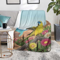 Australia Rock Parrot Blanket Pigface Carpobrotus Rocky Island Vibes LT14