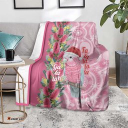 Australia Pink Galah Christmas Blanket Falalalala Galalah Bottlebrush Aboriginal Art LT14
