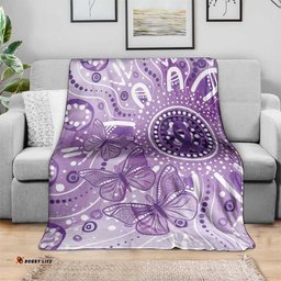 Australia Epilepsy Awareness Indigenous Blanket Butterfly Aboriginal Art LT7