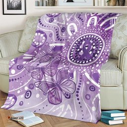 Australia Epilepsy Awareness Indigenous Blanket Butterfly Aboriginal Art LT7