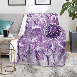 Australia Epilepsy Awareness Indigenous Blanket Butterfly Aboriginal Art LT7