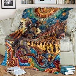 Aboriginal Dreamtime Stories Land Blanket LT9
