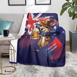 Australia Day Kangaroo Flag Blanket Aussie Aussie Aussie Oi Oi Oi LT9