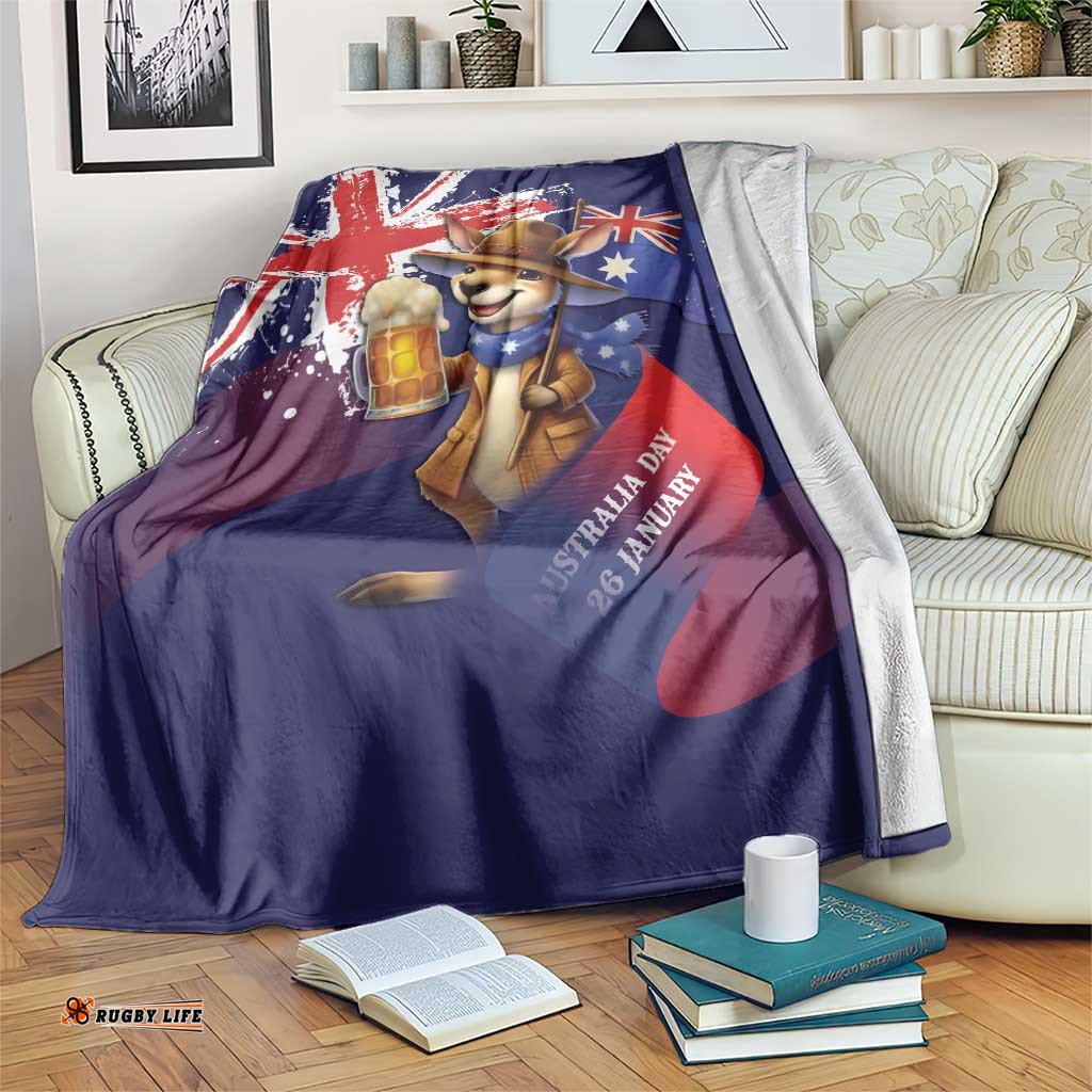 Australia Day Kangaroo Flag Blanket Aussie Aussie Aussie Oi Oi Oi LT9