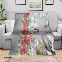 Blue Galah Mutation Christmas Australia Blanket Falalalala Galalah Bottlebrush Grey Aboriginal Art LT14
