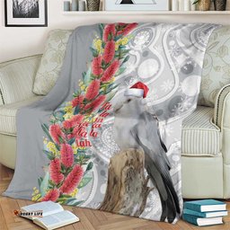 Blue Galah Mutation Christmas Australia Blanket Falalalala Galalah Bottlebrush Grey Aboriginal Art LT14