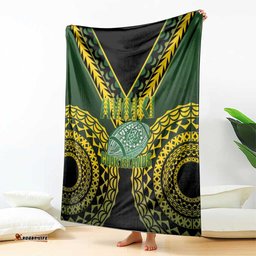 Avaiki Cook Islands Rugby Blanket Kuki Airani Tatau Black LT14
