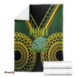 Avaiki Cook Islands Rugby Blanket Kuki Airani Tatau Black LT14