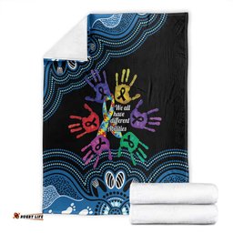 Autism Awareness Australia Indigenous Blanket We All Have Different Abilities LT14