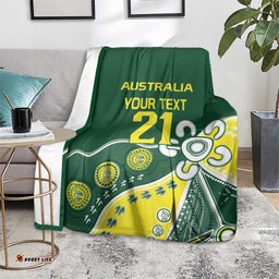 Custom Cricket Aussie Pride Blanket Indigenous Inspired LT9