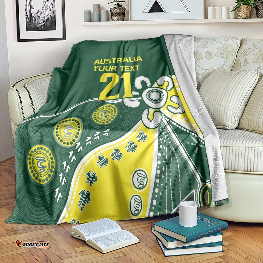 Custom Cricket Aussie Pride Blanket Indigenous Inspired LT9