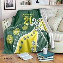 Custom Cricket Aussie Pride Blanket Indigenous Inspired LT9