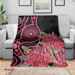 Australia Waratah Blanket Telopea Aussie Native Flowers Indigenous Art LT14