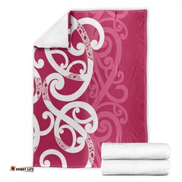 Breast Cancer Awareness Maori Blanket Koru Kowhaiwhai LT7