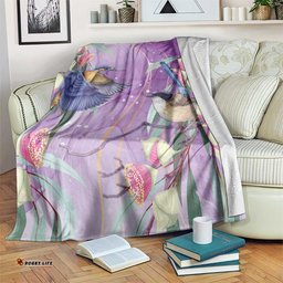 Australia Epilepsy Awareness Blanket Purple Fairy Wren with Eucalyptus Flowers LT7