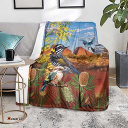Australia Native Bird Uluru Ayers Rock Blanket LT9