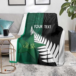 Custom New Zealand And Pakistan Cricket Blanket 2025 Black Cap Shaheens Together LT14