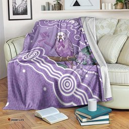 Australia Epilepsy Awareness Blanket Purple Budgerigar Plumeria Aboriginal LT14