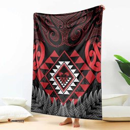 Aotearoa Kiwi Taniko Blanket Silver Fern With Maori Koru Pattern LT14