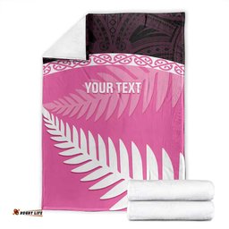 Custom New Zealand Aotearoa Cricket Blanket Go White Silver Fern LT14