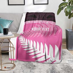 Custom New Zealand Aotearoa Cricket Blanket Go White Silver Fern LT14