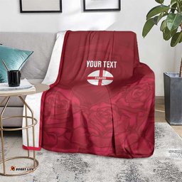 Custom England Rugby 2025 Blanket Go Champions Red Rose LT14
