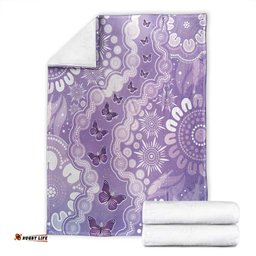 Australia Epilepsy Awareness Blanket Purple Butterflies Aboriginal LT05