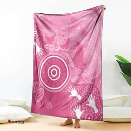 Australia Breast Cancer Awareness Blanket Pink Ribbon Manta Ray Aboriginal Art LT14