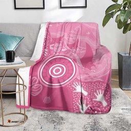 Australia Breast Cancer Awareness Blanket Pink Ribbon Manta Ray Aboriginal Art LT14