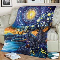 Australian Night Sky Landscape Blanket Aboriginal Dreamtime Story LT9