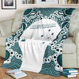 Australia Rugby 2026 Blanket Go Wallabies Aboriginal Pattern White Version LT05