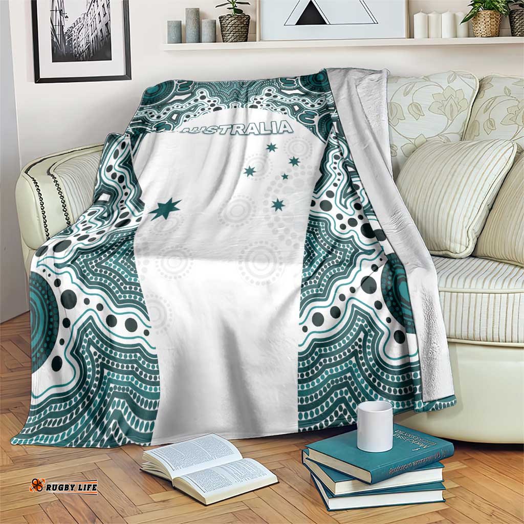 Australia Rugby 2026 Blanket Go Wallabies Aboriginal Pattern White Version LT05