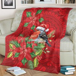 Australian Scarlet Robin Blanket Aboriginal Inspired Christmas LT9