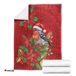 Australian Scarlet Robin Blanket Aboriginal Inspired Christmas LT9