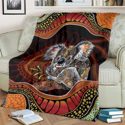 Indigenous Koala Australia Blanket Australian Aboriginal Art Proud LT14