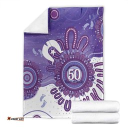 NAIDOC Week 2026 Blanket 50 Years Deadly Dhari Purple Aboriginal Art LT14