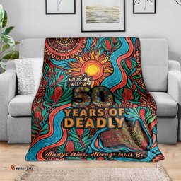 NAIDOC Week 26 Blanket 50 Years of Deadly Aboriginal Motif LT03