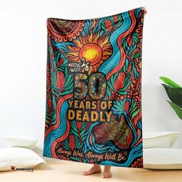 NAIDOC Week 26 Blanket 50 Years of Deadly Aboriginal Motif LT03