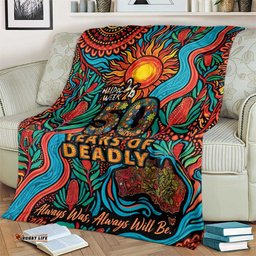 NAIDOC Week 26 Blanket 50 Years of Deadly Aboriginal Motif LT03