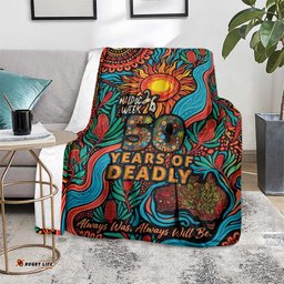 NAIDOC Week 26 Blanket 50 Years of Deadly Aboriginal Motif LT03