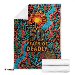 NAIDOC Week 26 Blanket 50 Years of Deadly Aboriginal Motif LT03
