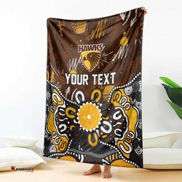 Personalized Hawthorn Hawks Blanket Aboriginal Dot Painting Graffiti Style TS04