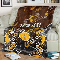 Personalized Hawthorn Hawks Blanket Aboriginal Dot Painting Graffiti Style TS04