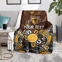 Personalized Hawthorn Hawks Blanket Aboriginal Dot Painting Graffiti Style TS04